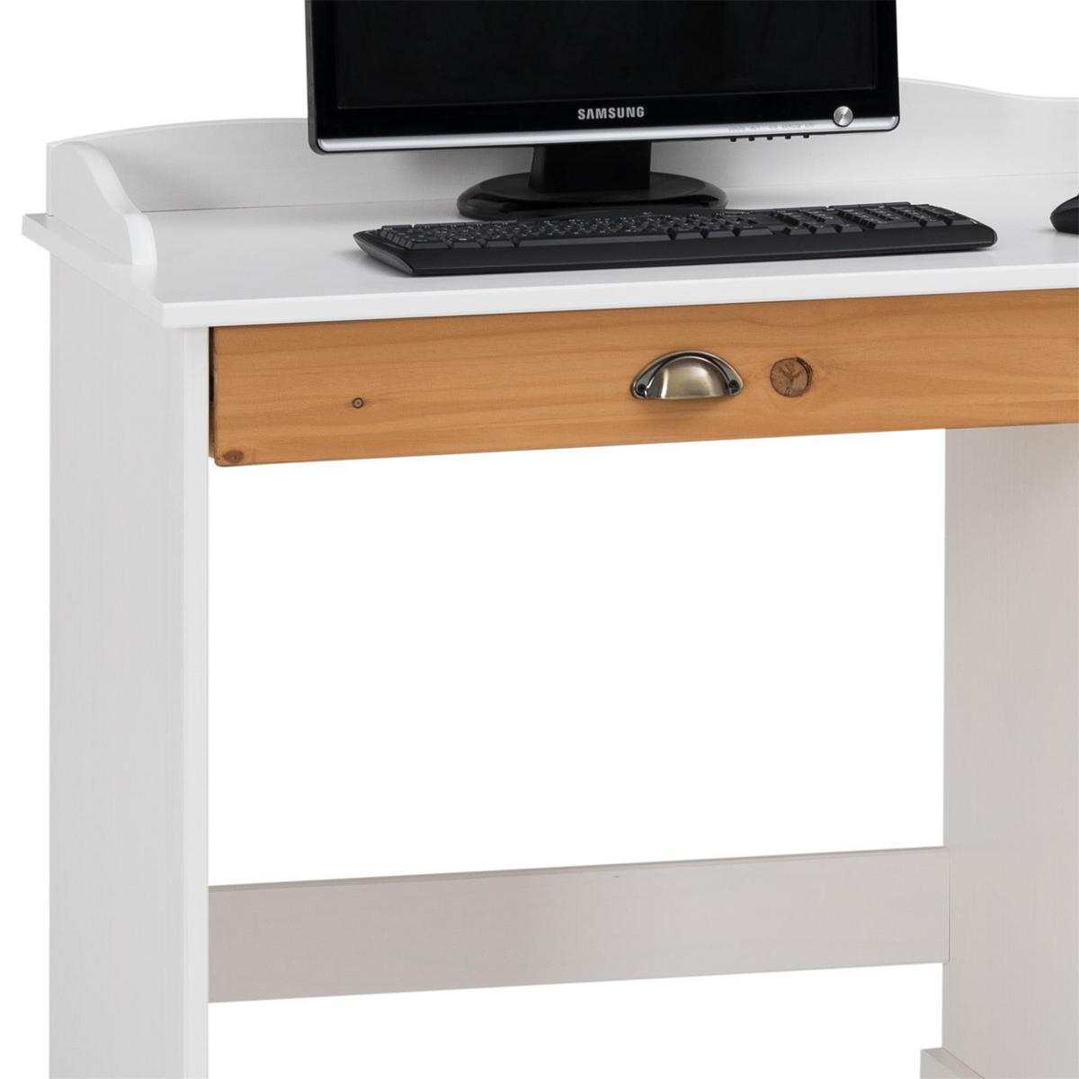 SCHREIBTISCH COLETTE - Weiß/Braun, Holz (54/114/85cm) - IDIMEX