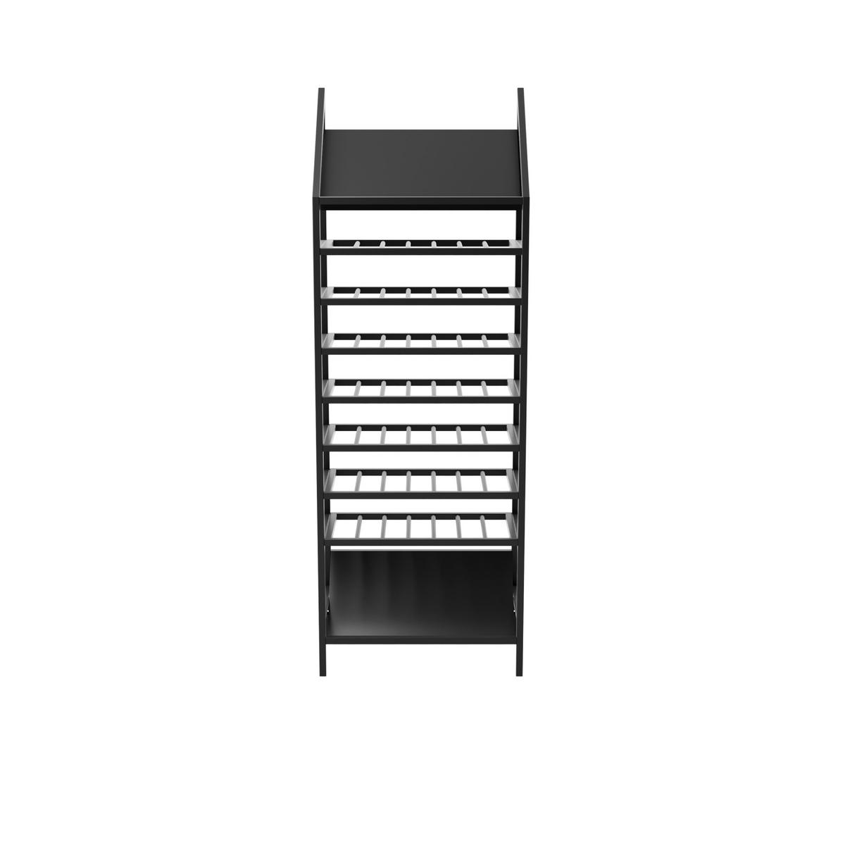 WEINREGAL Burgundy für 56 Flaschen, Metall, schwarz - Schwarz, Metall (60/170/30cm) - Metalo Pro