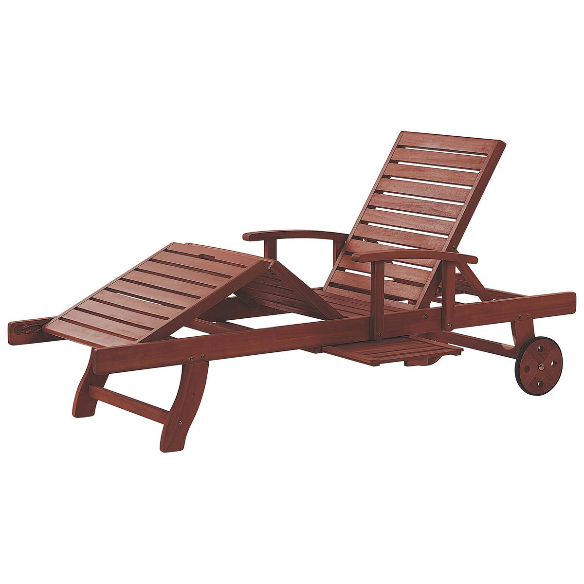 GARTENLIEGE dunkelbraun Toscana - Dunkelbraun, Holz (64/74/196cm) - Beliani