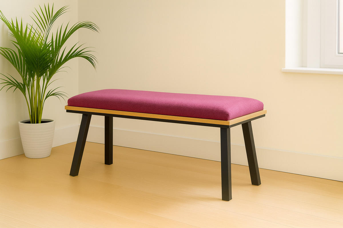 GARDEROBENBANK Die Elegante - Bordeaux/Violett, Holz/Textil (45/49/125cm) - Kundler Home