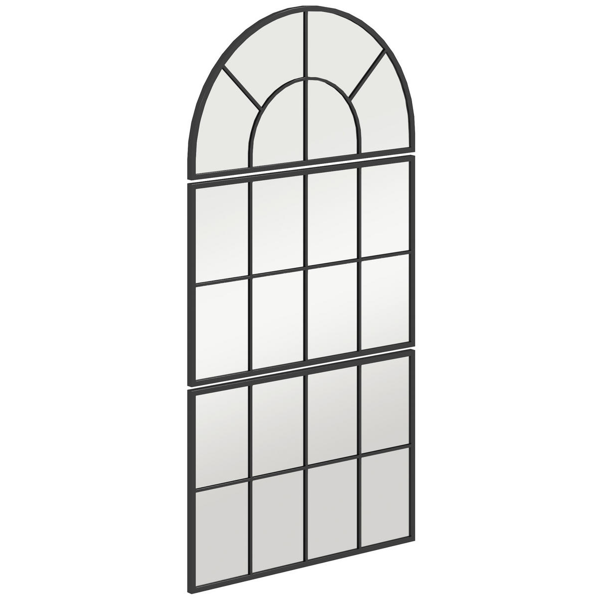 WANDSPIEGEL-SET DE-14289 3-teilig, Bogen-Design Schwarz - Schwarz, Glas (76/53/2cm) - ComfortXL