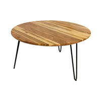 COUCHTISCH NAGAR - Beige/Schwarz, Holz/Metall (90/90/45cm) - SAM