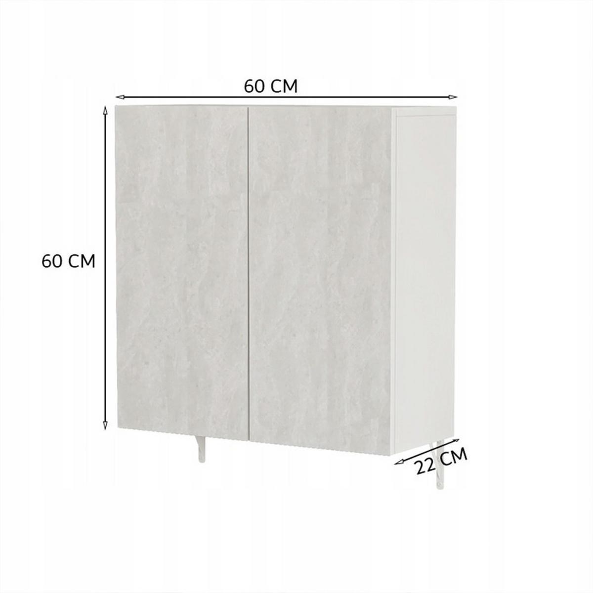 BADEZIMMERSCHRANK, weiß 60/22/60 cm - Weiß, Holzwerkstoff (60/60/22cm)