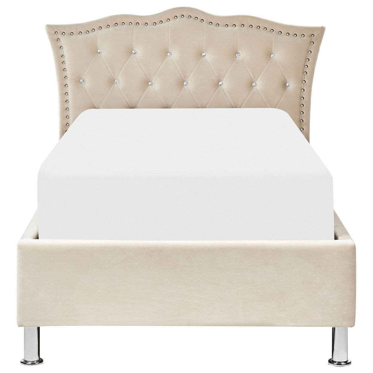 BETT 90/200cm Beige Metz - Beige, Textil (90/200cm) - Beliani
