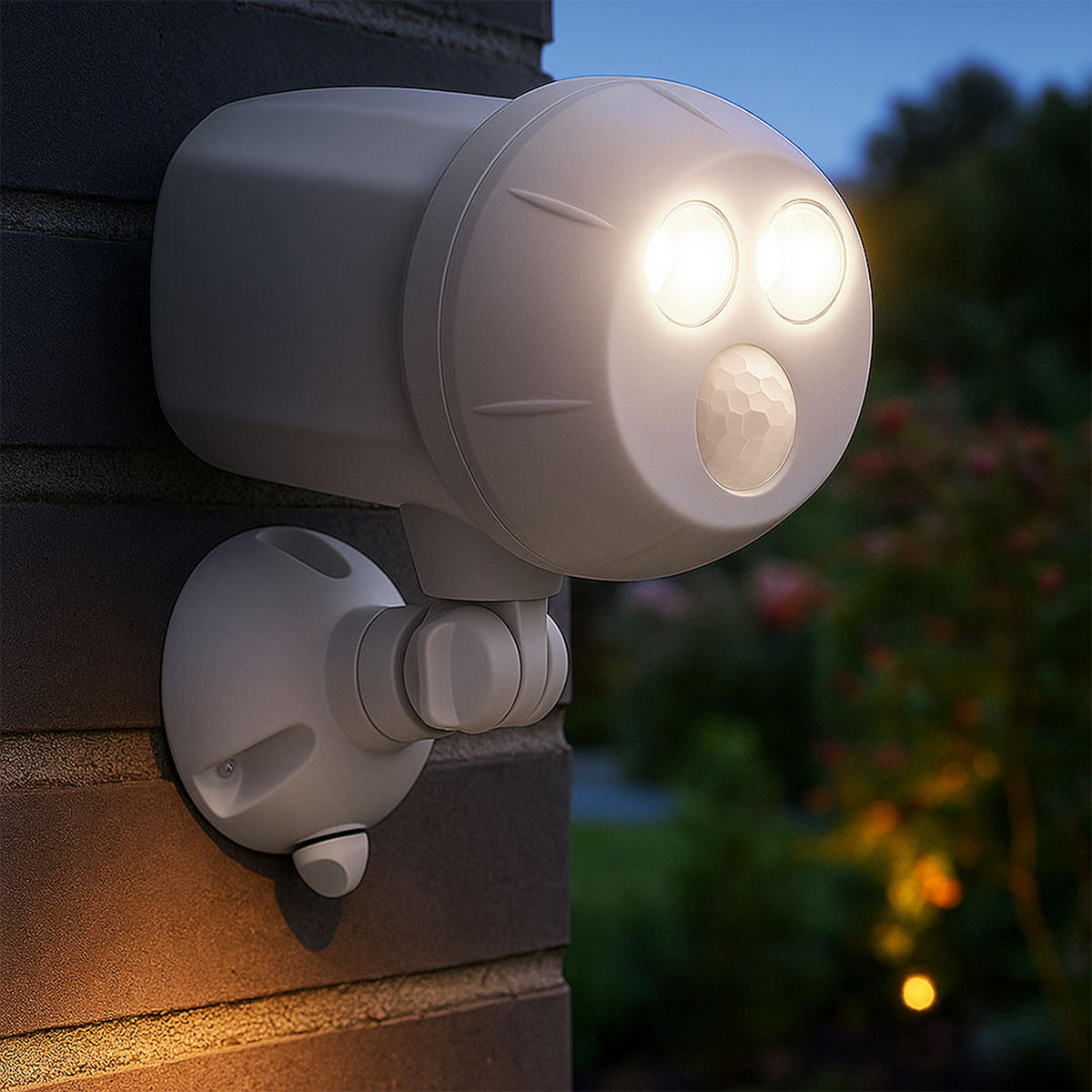 LED AUSSEN-WANDLEUCHTE Weiß Kunststoff 2er Set - Weiß, Kunststoff (11.5/16.5/9.5cm)