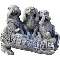 STEINFIGUR 3 Erdmännchen Welcome frostfest Steinguss - Grau, Stein (24/20/10cm) - stoneandstyle