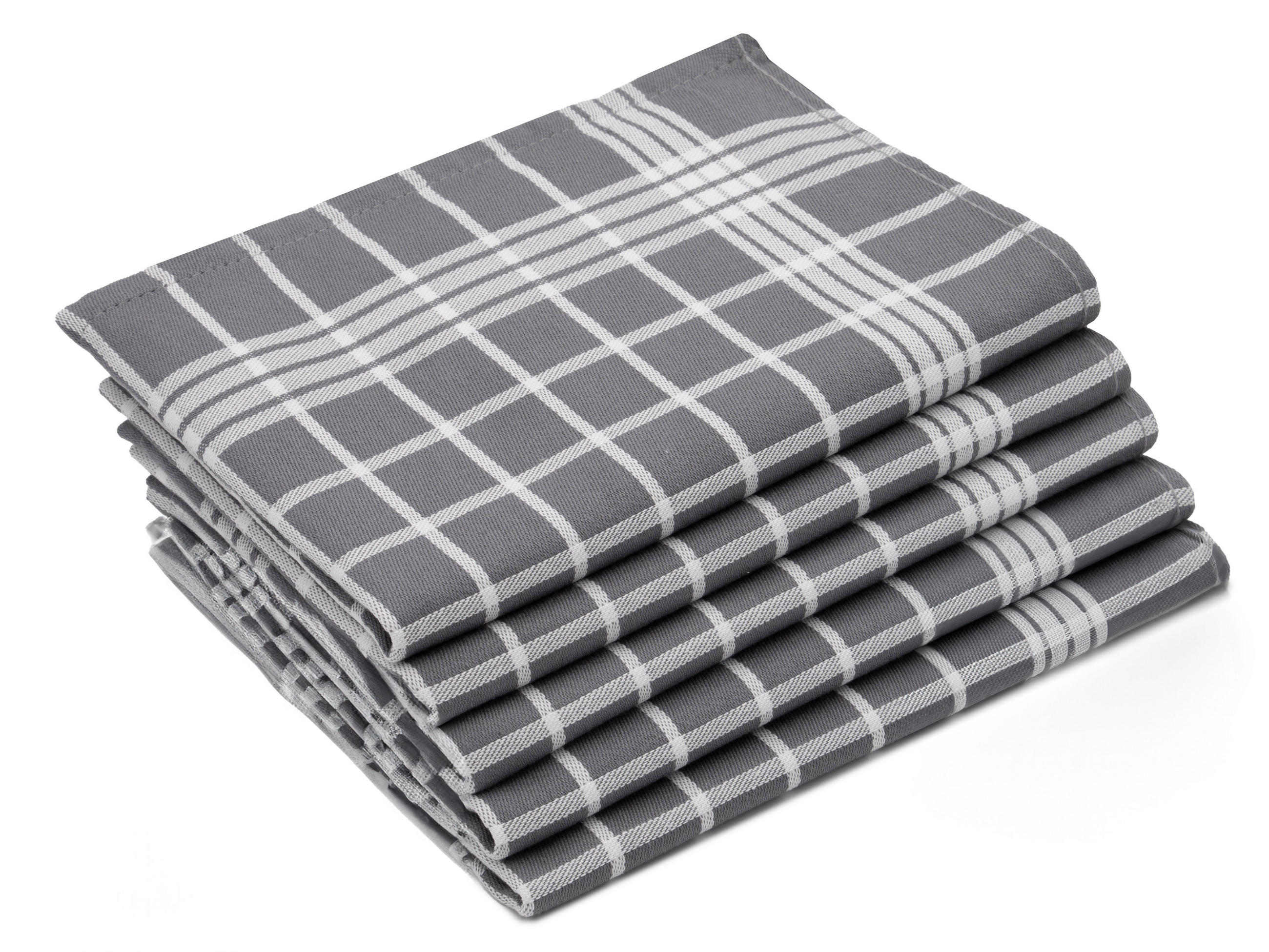 GESCHIRRTÜCHER, 5er-Set, 50x70 cm, 100% Baumwolle, Grau - Grau, Textil (50/70cm) - Zollner