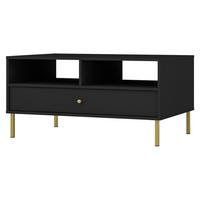 COUCHTISCH Oktio Schwarz-Graphit 100 cm - Goldfarben/Schwarz, Holzwerkstoff/Metall (65/100.2/50cm) - Selsey