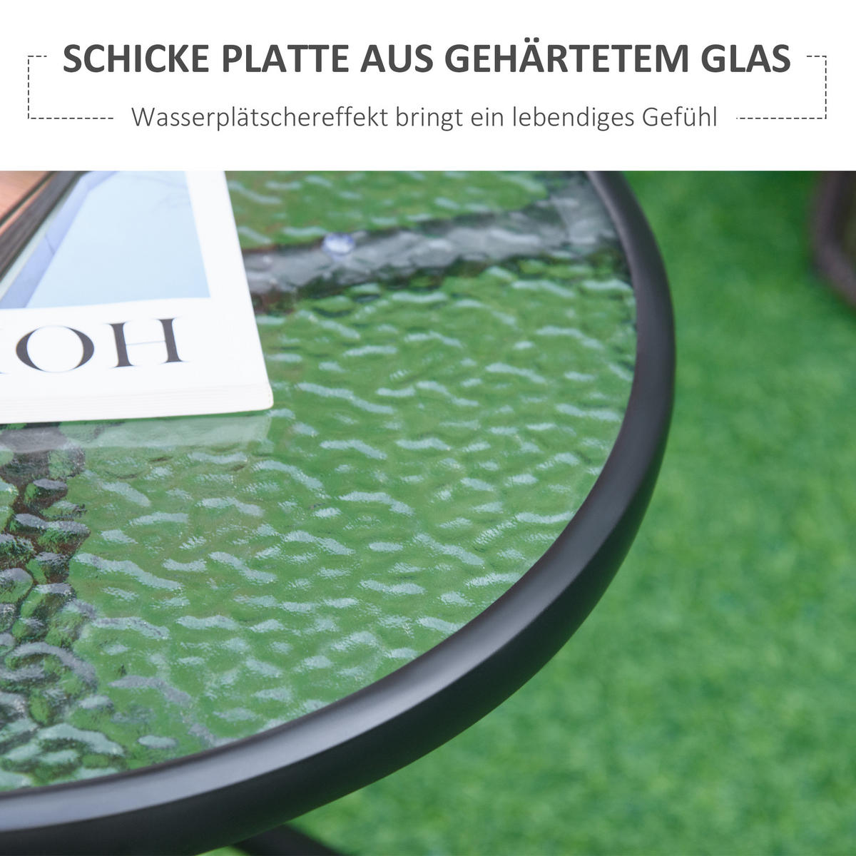 BEISTELLTISCH rund Ø50/55 cm Schwarz - Schwarz, Metall (50/50/55cm) - Outsunny