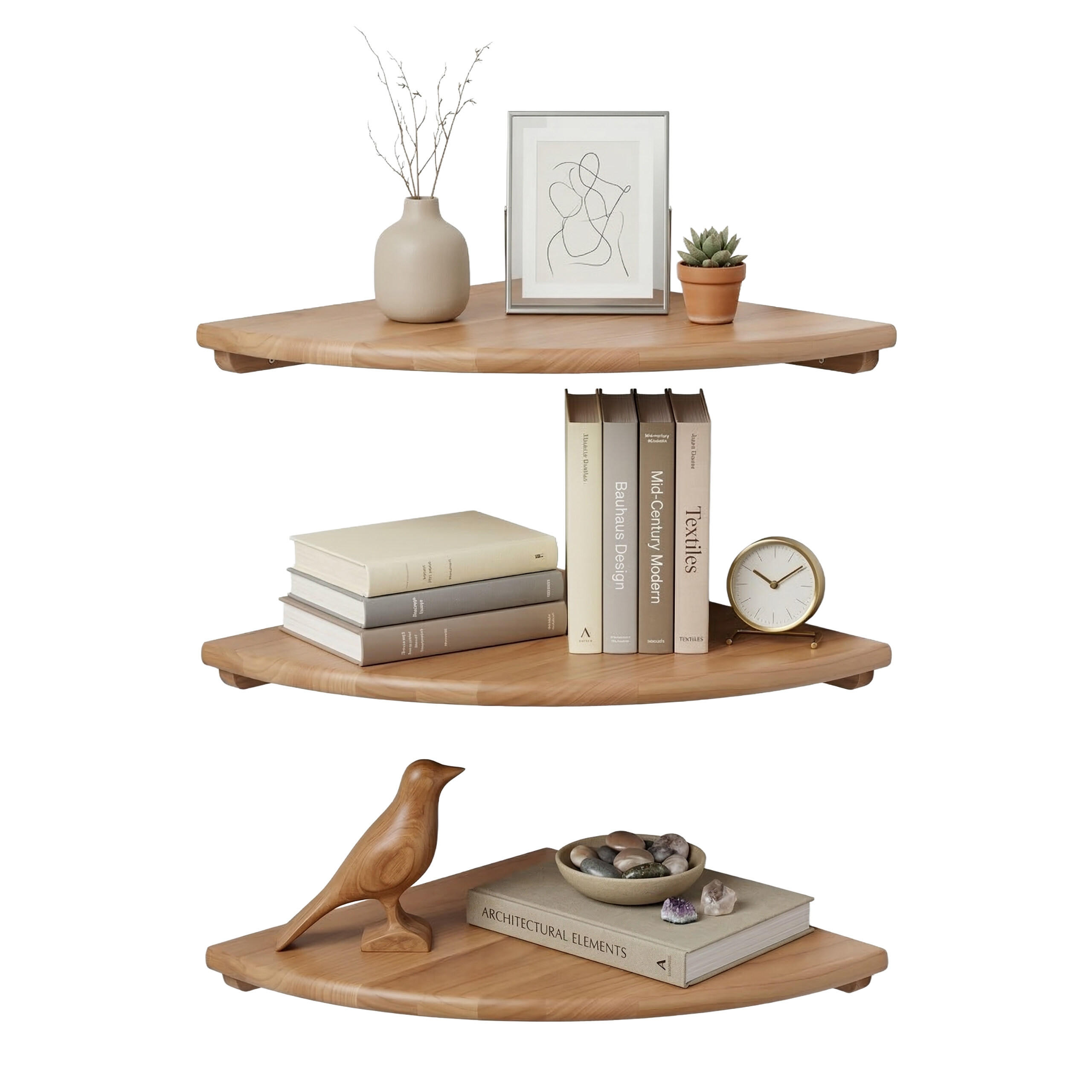 ROHOVÁ pol. - svetlohnedá, drevo (25/3/25cm) - Relaxdays