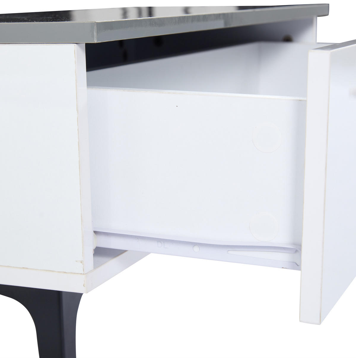KONFERENČNÍ stolek z MDF, 70/70/35 cm bílý/šedý, výškově nastavitelný s LED a úložným prostorem - bílá, kompozitní dřevo (70/70/35cm) - BEAOK