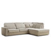 ECKSOFA Kirou Beige Chenille-Stoff - Rechts Seite - Beige/Schwarz, Holz/Holzwerkstoff (311/225cm) - Maison de Reve