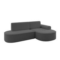 ECKSOFA mit Schlaffunktion und Bettkasten Ottomane Rechts MARI-L1-S - 283x167x85 cm Grau Bouclé - Schwarz/Grau, Holzwerkstoff/Kunststoff (167/283cm) - ALTDECOR