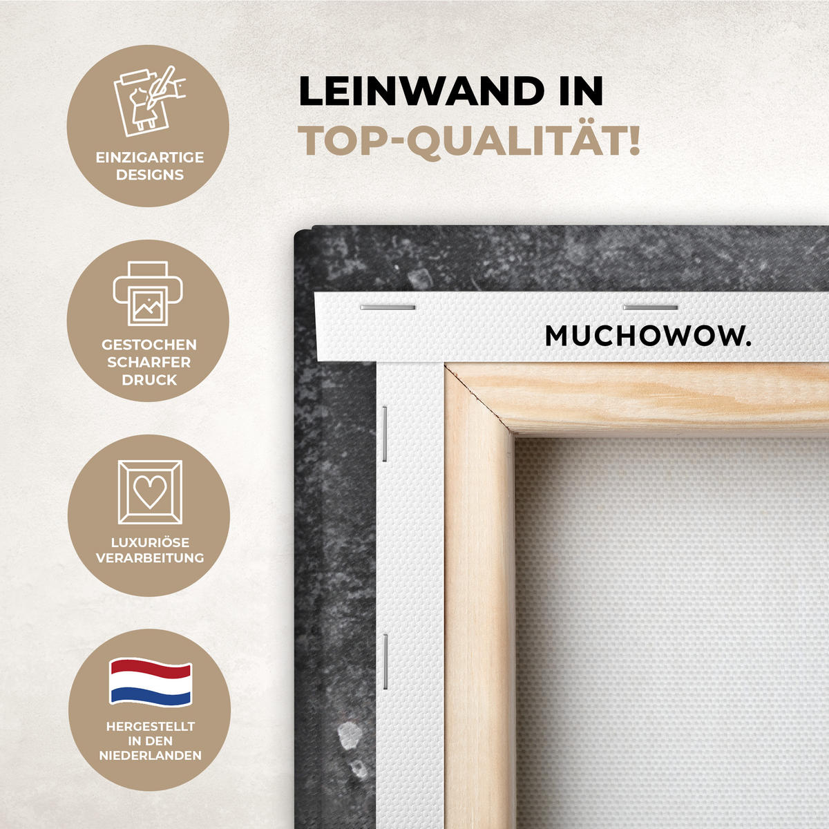 LEINWANDBILD Pfeffer - Kräuter - Gewürze - Beton 60x90 cm - Dunkelgrau, Textil (60/90cm) - MuchoWow