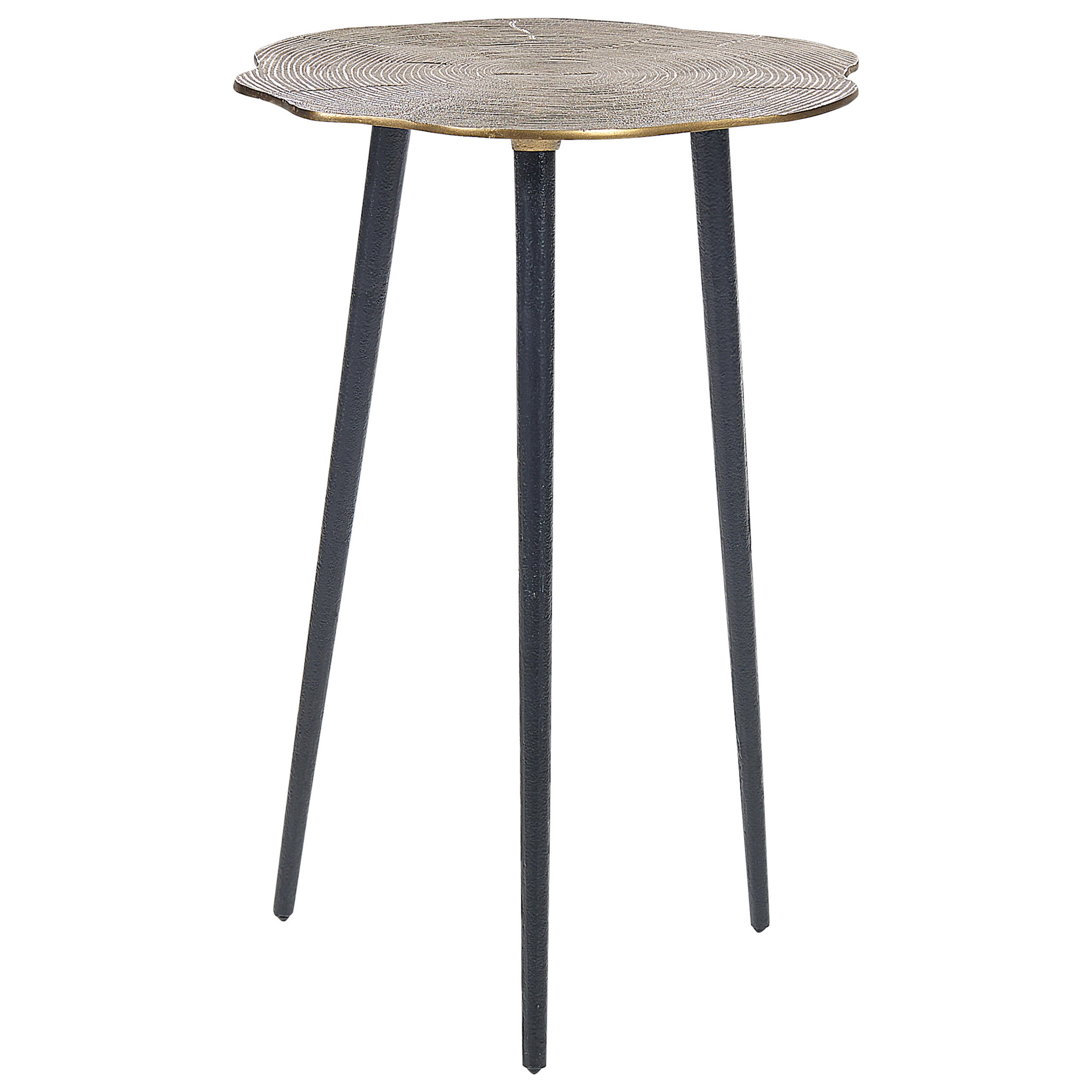 BEISTELLTISCH gold/schwarz rund 33 cm Munnar - Goldfarben/Schwarz, Metall (33/33/48cm) - Beliani