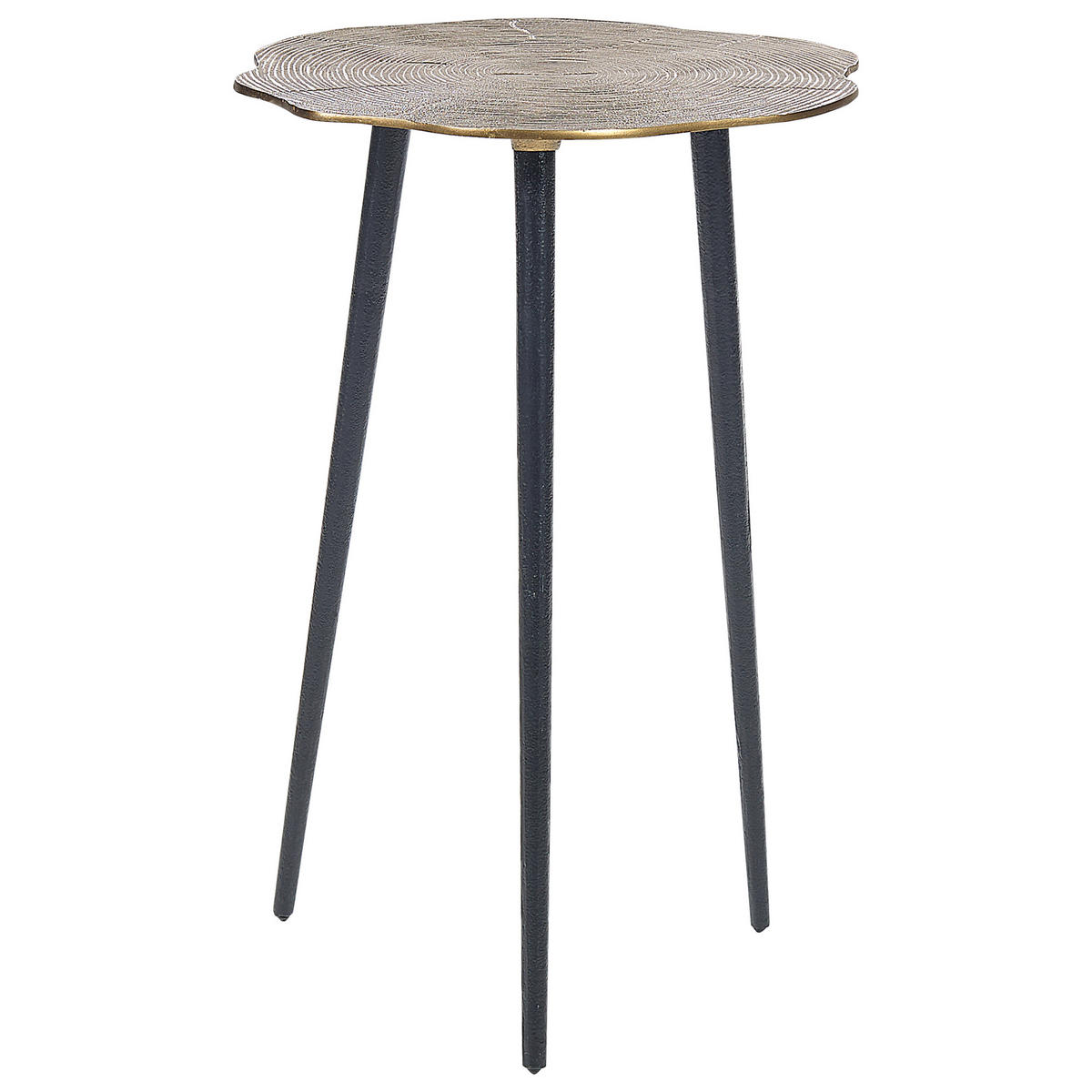 BEISTELLTISCH gold/schwarz rund 33 cm Munnar - Goldfarben/Schwarz, Metall (33/33/48cm) - Beliani