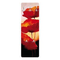 WANDGARDEROBE - Poppy Family 34/105 cm - Rot, Holzwerkstoff (34/105/1.6cm) - Bilderwelten