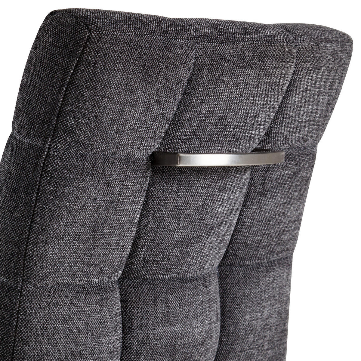 FREISCHWINGER - 2er Set - Flachgewebe / Edelstahl - Dunkelgrau/Silberfarben, Textil/Metall (48/96/64cm) - home24