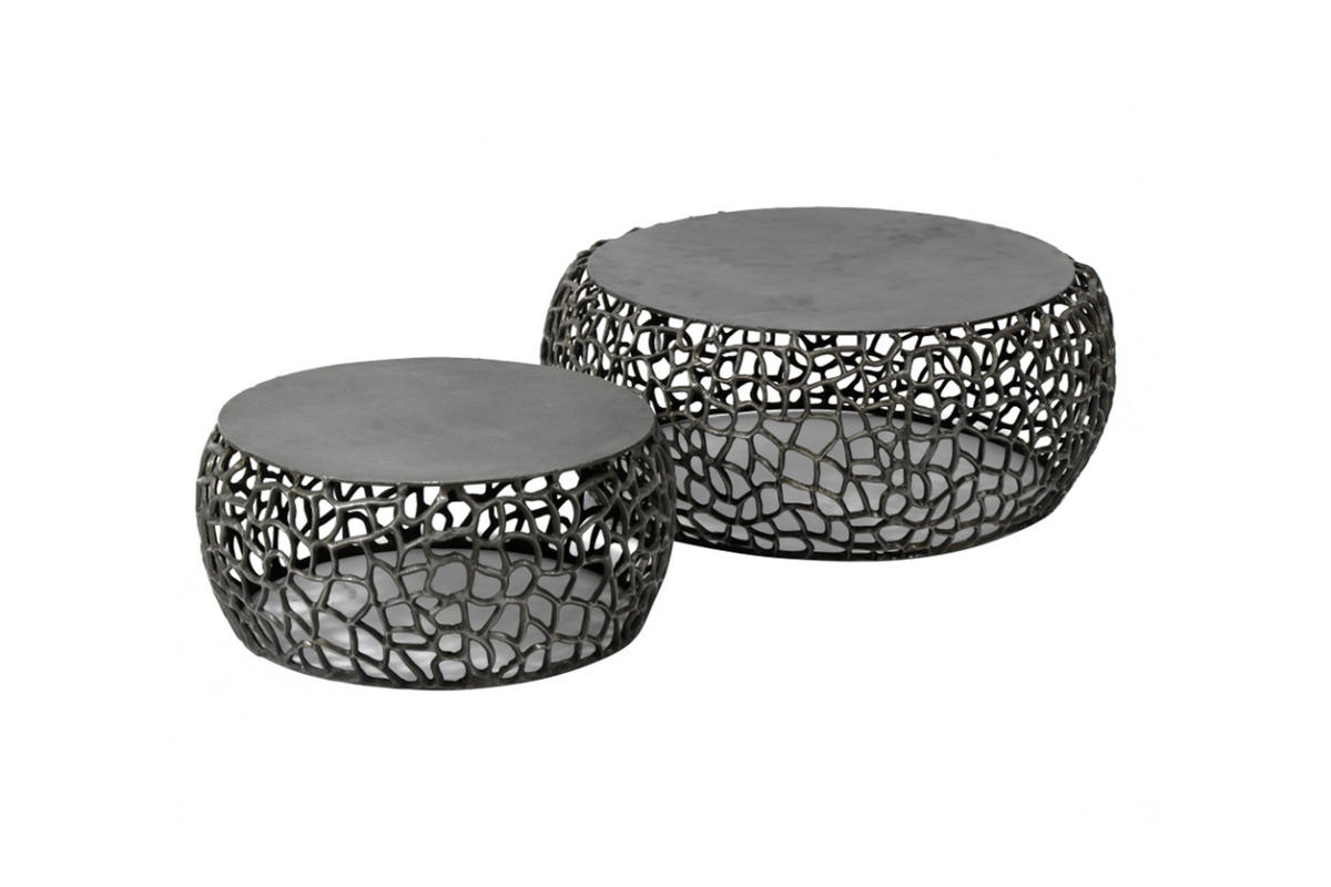 COUCHTISCH-SET SONO Schwarz Metall - Schwarz, Metall (75/75/30cm) - KAWOLA