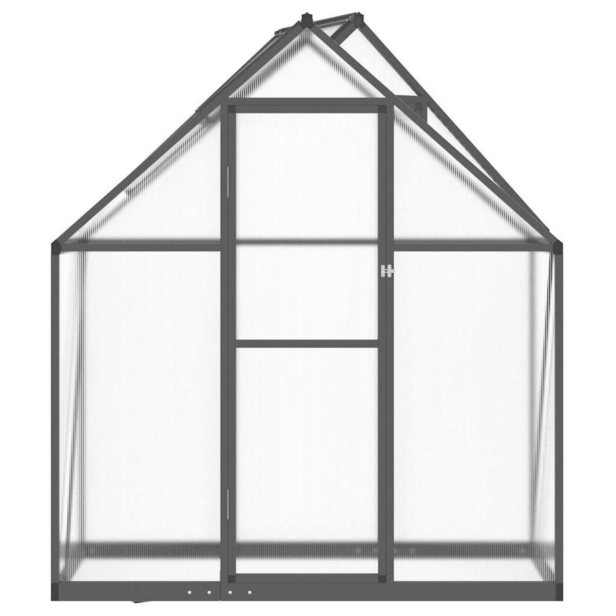 GEWÄCHSHAUS Mit Fundamentrahmen Anthrazit 169/58/195 Cm Alu - Anthrazit, Metall (169/195/58cm) - vidaXL
