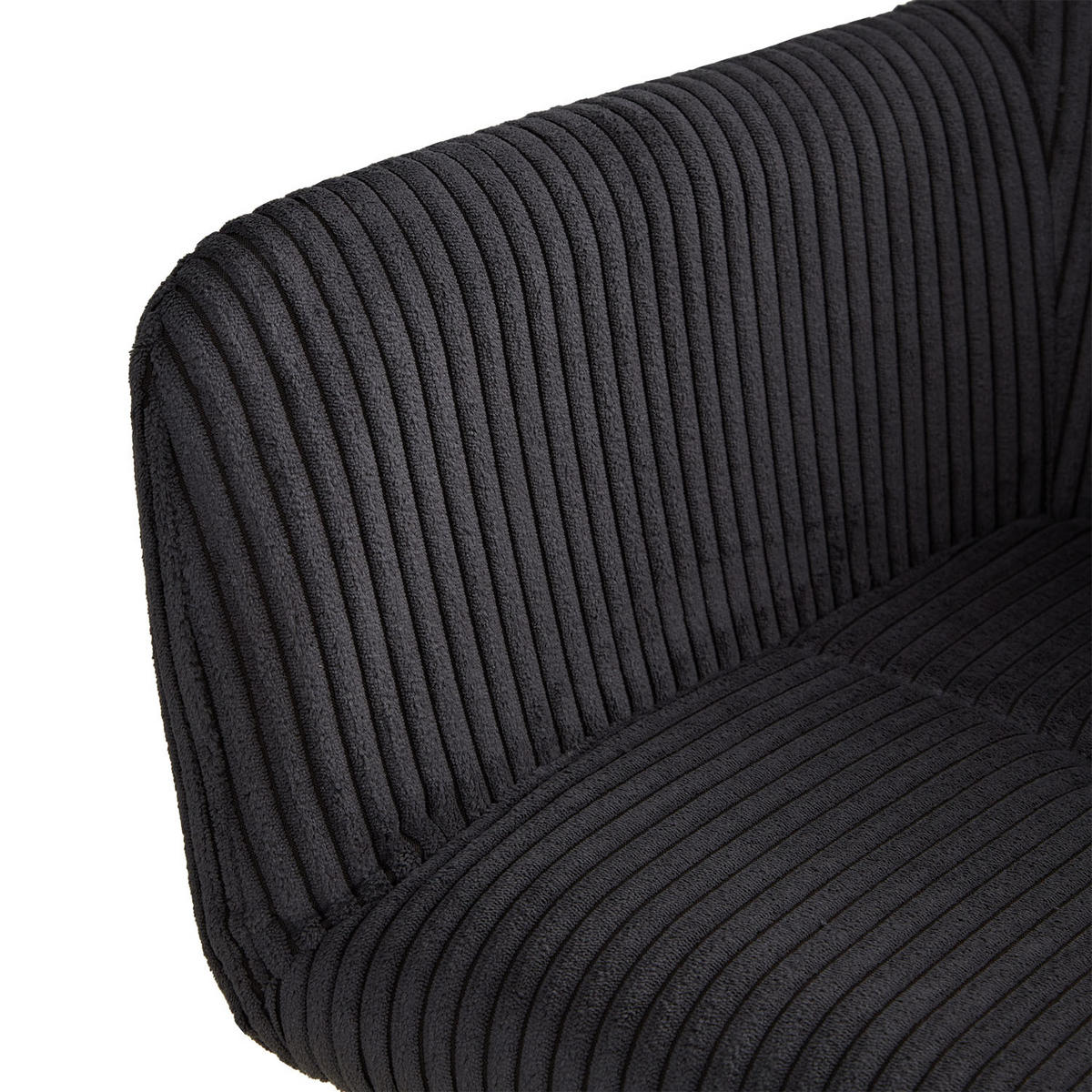 ARMLEHNENSTUHL 2 Stück in Cord drehbar Grau - Schwarz/Grau, Textil (114/85/59cm) - Homestyle4u