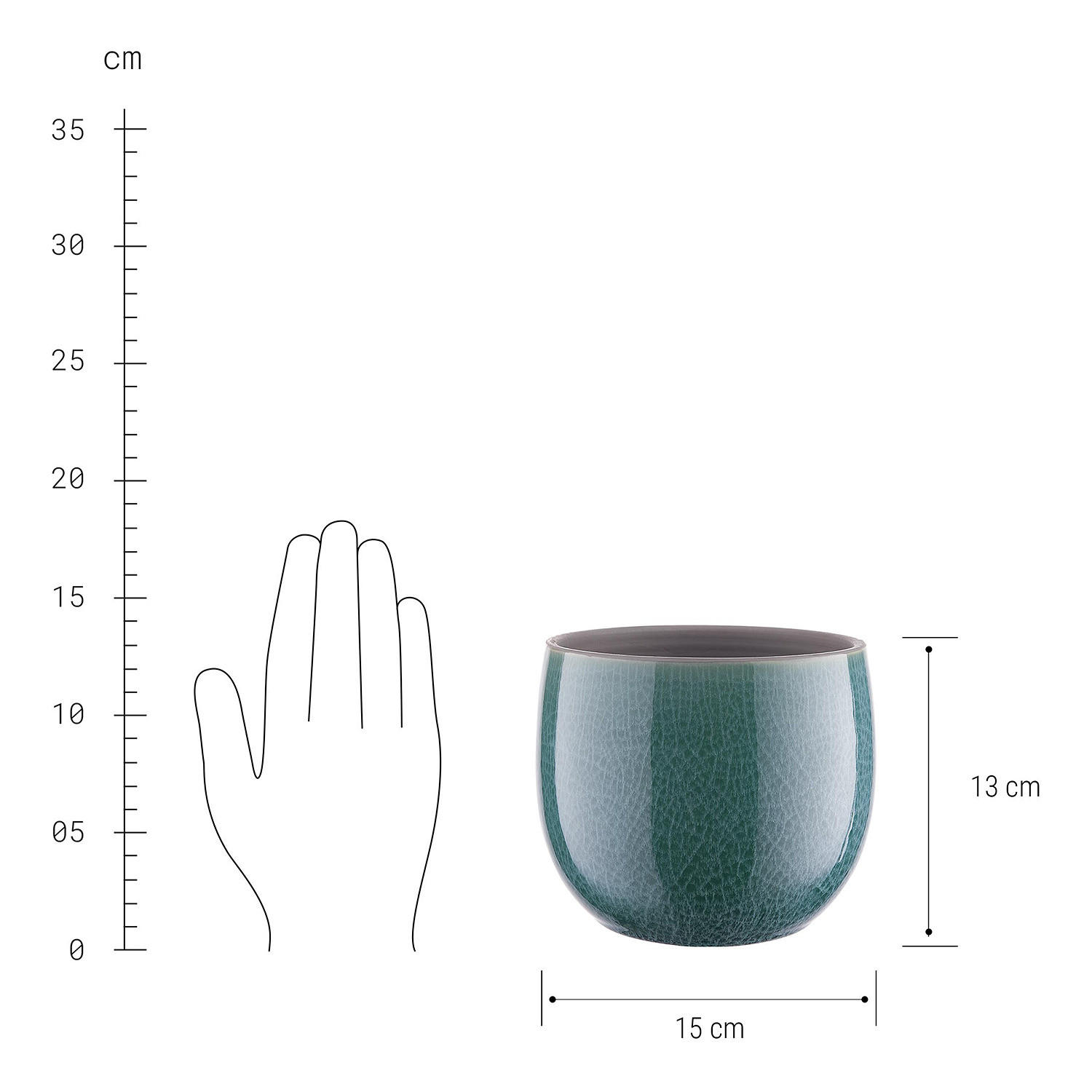 BLUMENTOPF (2er Set) Terrano - Blau, Keramik (14cm) - BUTLERS