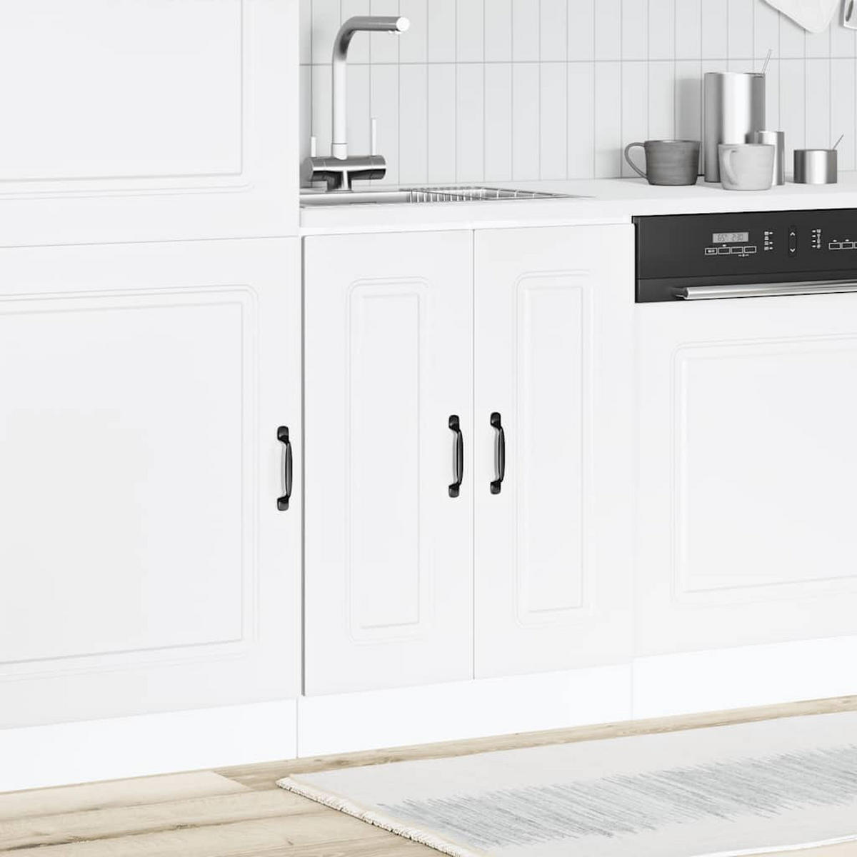 SPÜLENUNTERSCHRANK Kalmar Weiss 60/46/81,5 Cm Holzwerkstoff - Weiß, Holzwerkstoff (46/81.5/60cm) - vidaXL