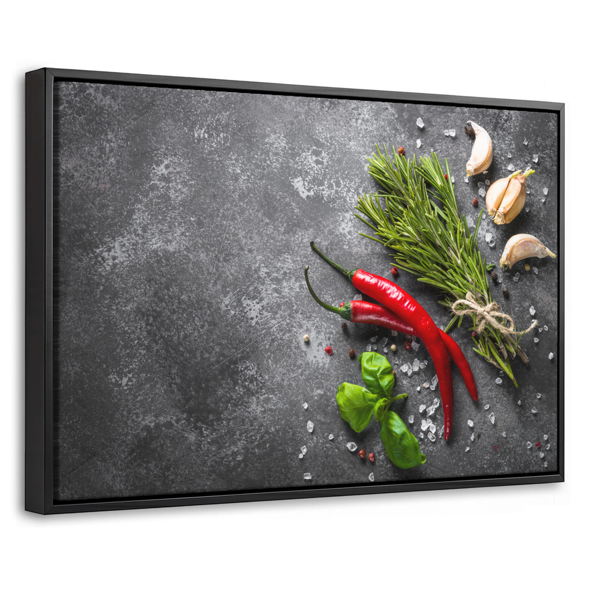 MuchoWow Leinwand Dunkelgrau 60x40 cm