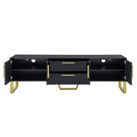 TV-LOWBOARD 170/40/53,5 cm schwarz aus MDF mit Kabelöffnung - Schwarz, Holzwerkstoff (170/53.5/40cm) - OKWISH