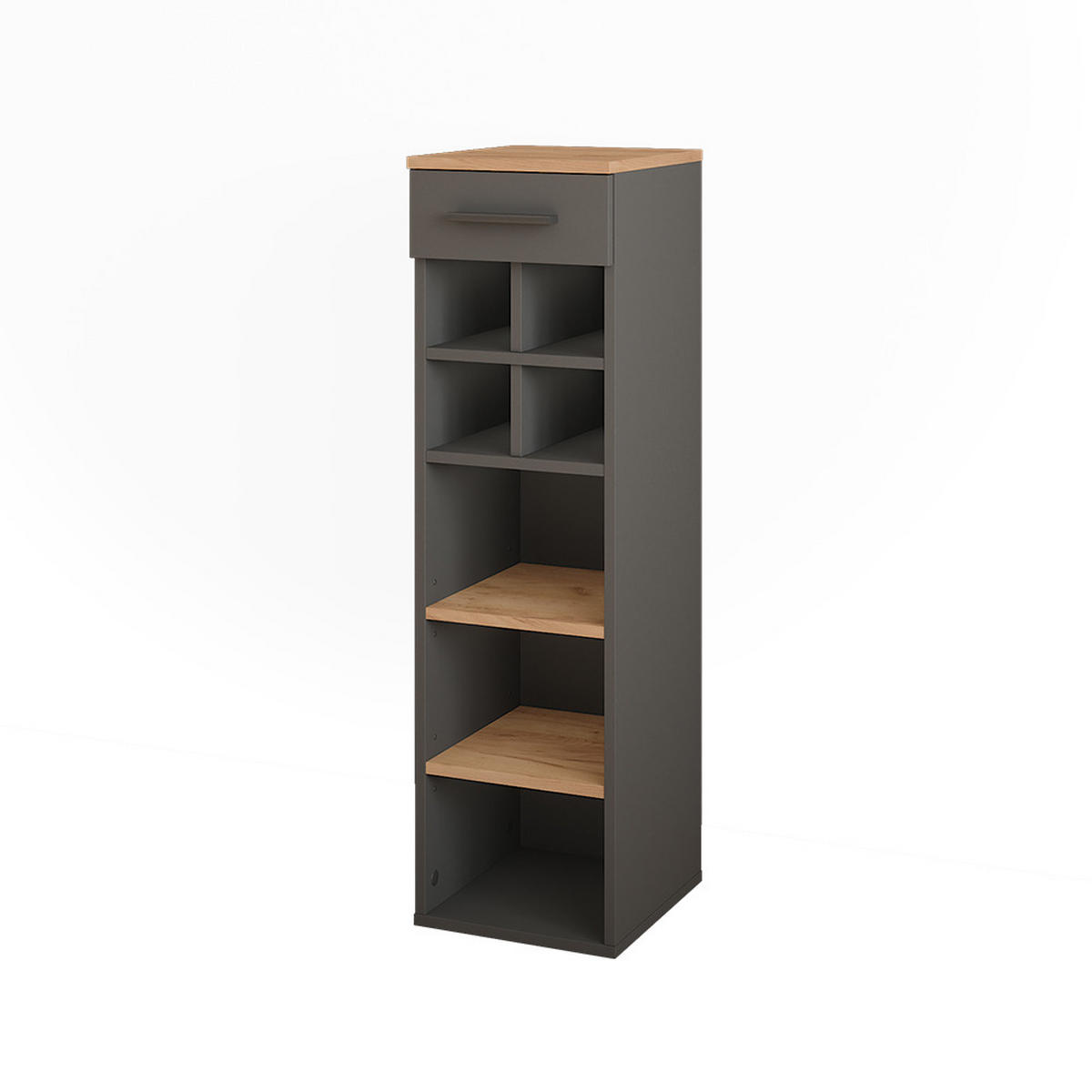 WEINREGAL Repose Goldkraft Eiche/Anthrazit 30 x 106 cm - Anthrazit/Eiche Wotan, Holzwerkstoff (30/106/34.5cm) - Vicco