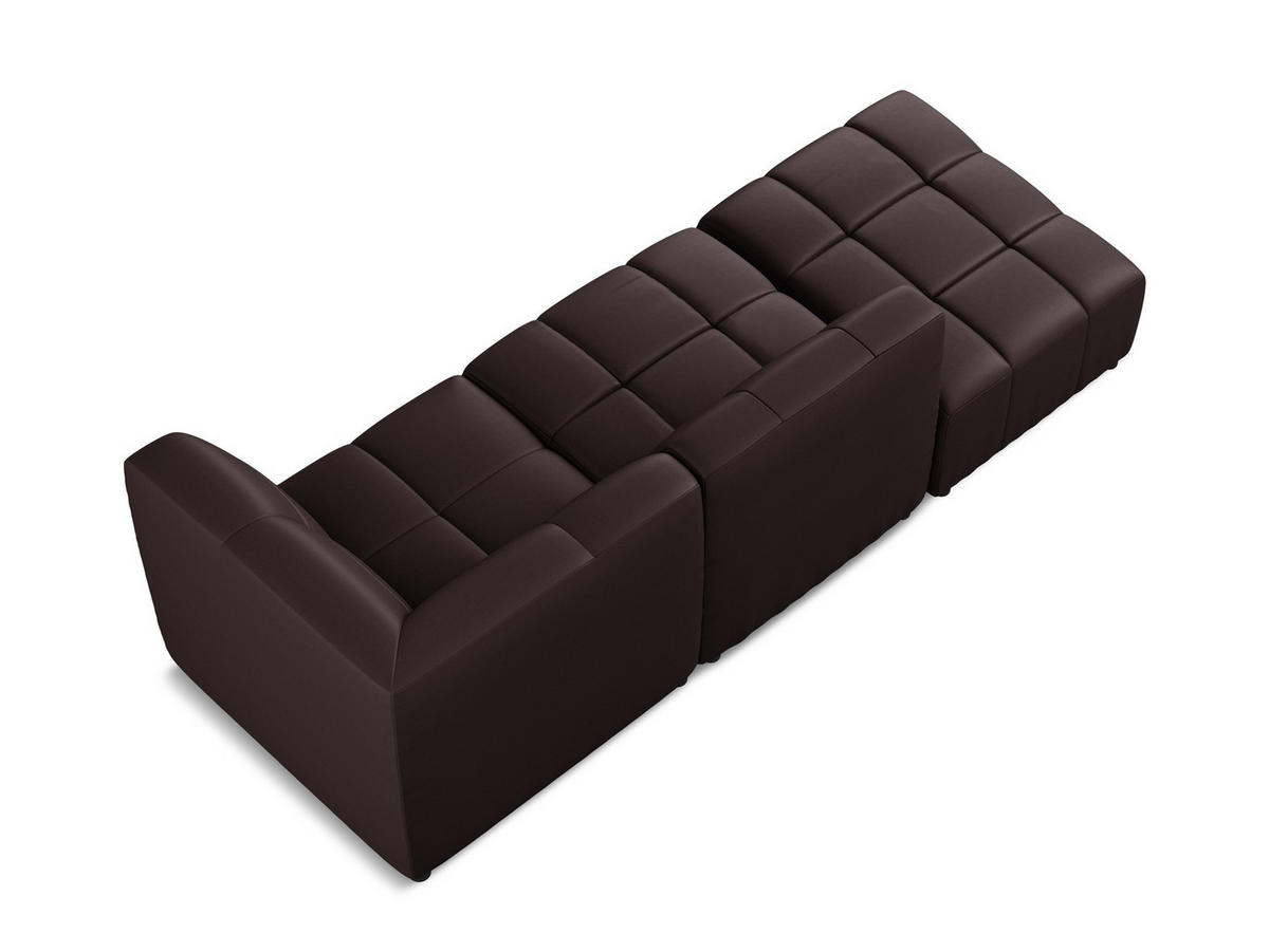 ECKSOFA Links Kunstleder Violett - Pflaume/Schwarz, Holzwerkstoff/Kunststoff (240/90cm) - Makamii