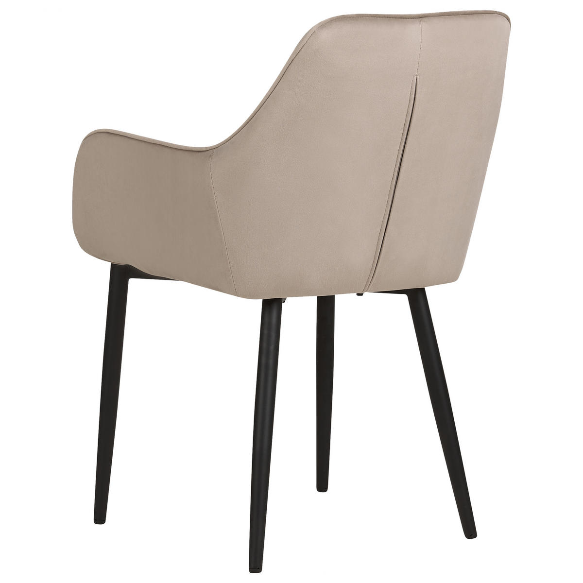 ESSZIMMERSTUHL 2er-Set Samtstoff taupe Wellston - Beige/Schwarz, Textil (60/84/61cm) - Beliani