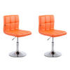BARHOCKER 2er Set Bangko Kunstleder Orange - Orange, Leder/Metall (44/74/49cm) - DELUKE