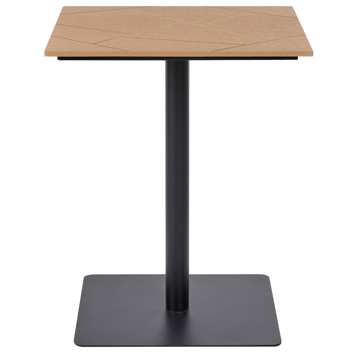 BISTROTISCH 60/60 cm Metall Schwarz Stintino - Schwarz/Braun, Metall (60/60/73cm) - Beliani