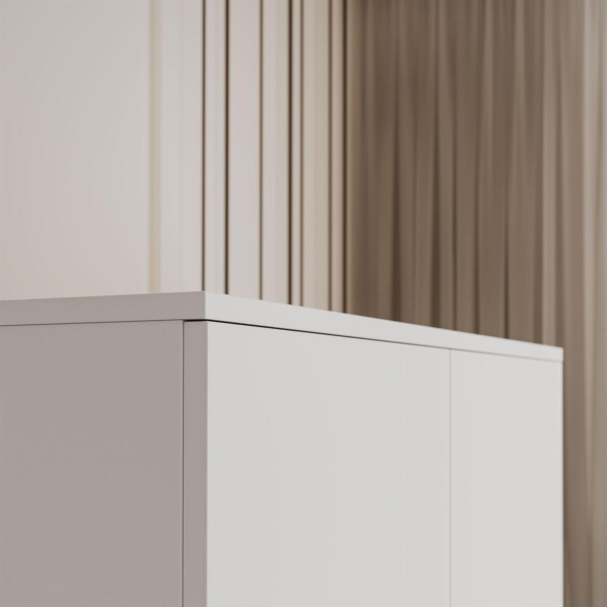 Schrank HANA SS-90 Weiß - Weiß, Holzwerkstoff (90/180/50cm) - Lookway