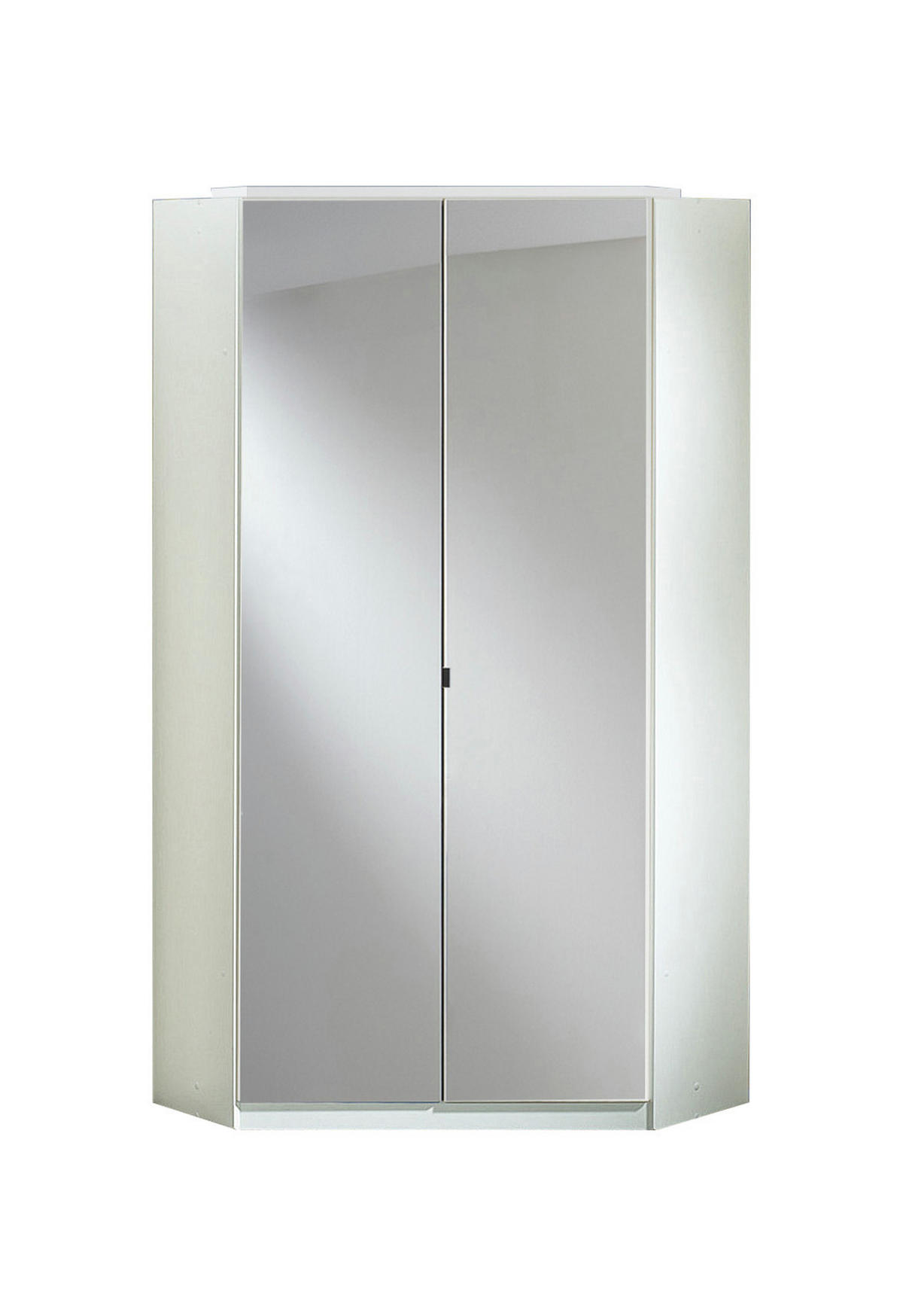 ECKKLEIDERSCHRANK Clack in Weiß mit Fronten in Hochglanz Weiß Lack mit Spiegel - Weiß, Holzwerkstoff (95/198/95cm)