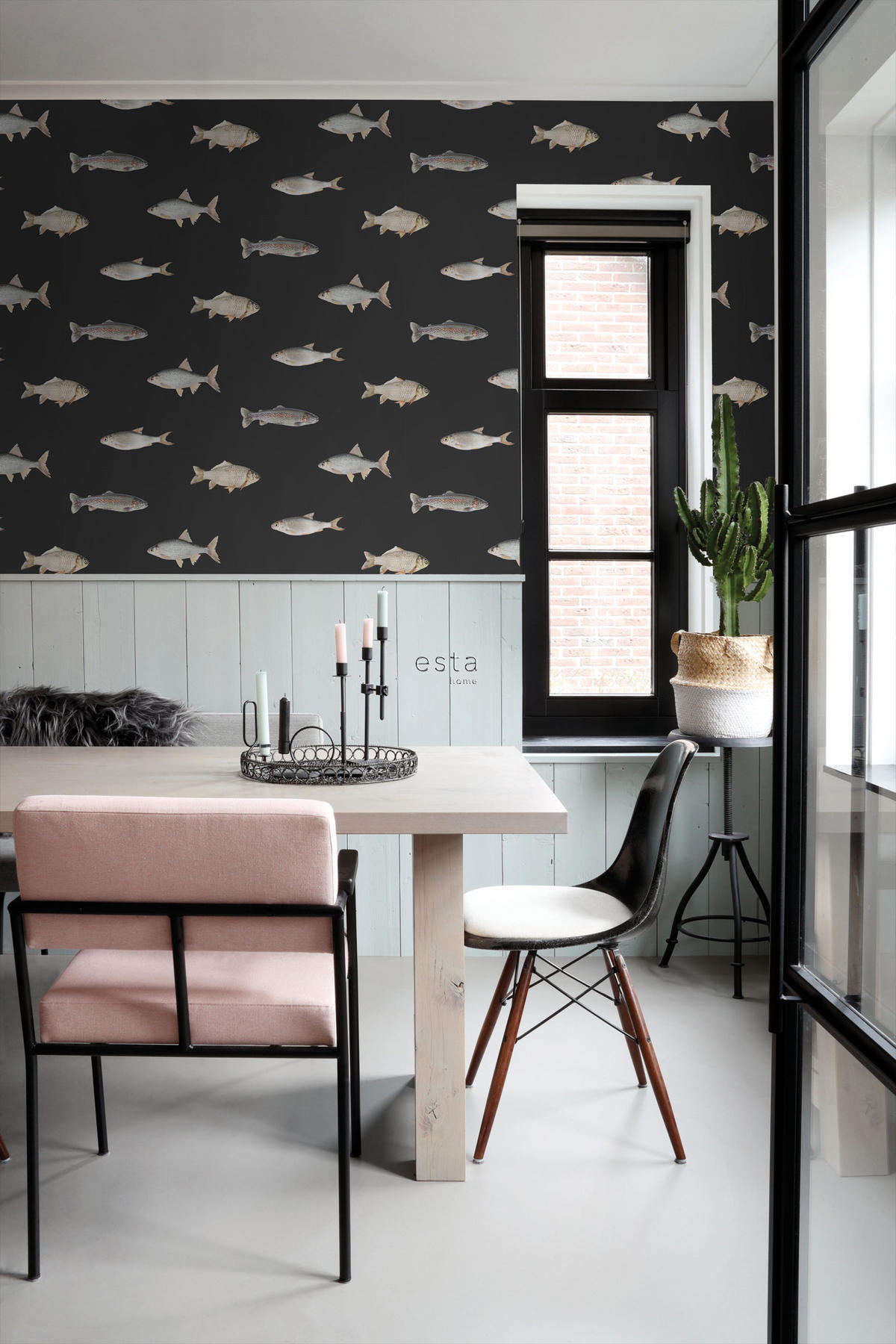 TAPETE Fische 50 x 900 cm - Grau, Papier (50/900cm) - ESTAhome