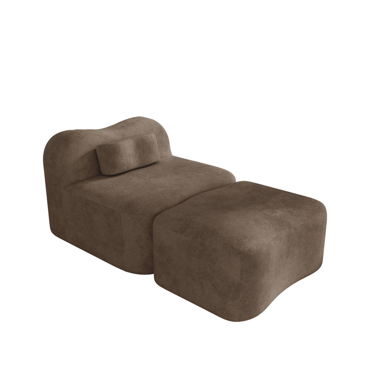 XXL-SESSEL Rahmenlos mit Ottoman, DE-42655, Braun - Braun, Textil (96/70/167cm) - ComfortXL