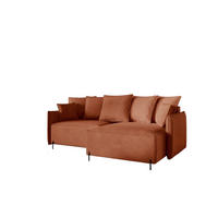 ECKSOFA Betto - Rotbraun, Holzwerkstoff/Textil (221/148cm) - Fun Möbel