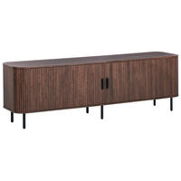 TV-MÖBEL Dunkelbraun Bradley - Schwarz/Braun, Holzwerkstoff (180/58/45cm) - Beliani