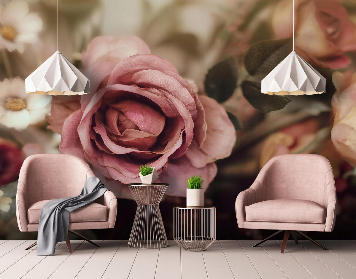 FOTOTAPETE Blumen Rosen Rosa 150x105 cm - Multicolor, Papier (150/105cm) - Wallarena