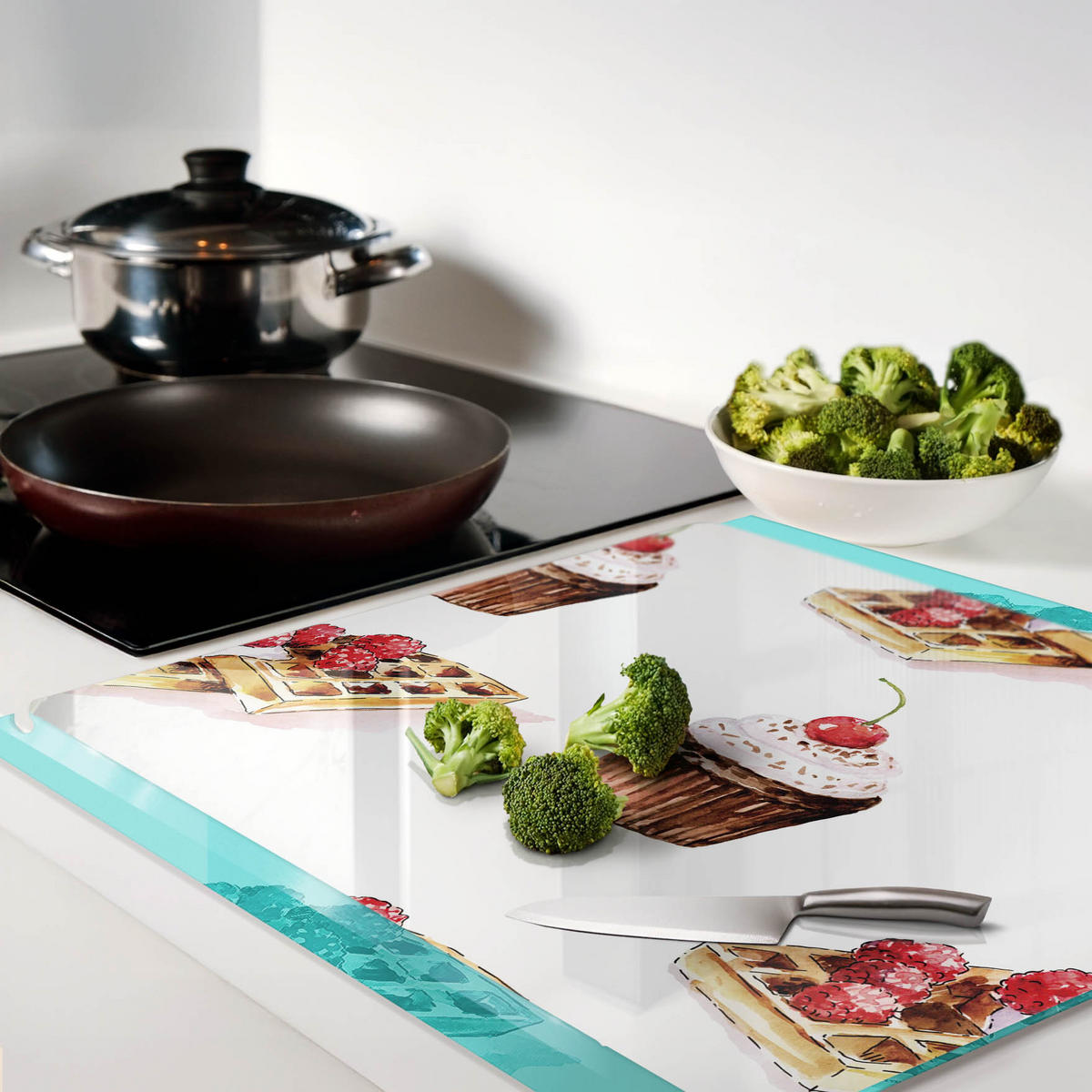 GLASPLATTE 60x52 cm Nachtisch - Rot, Glas (60/0.4/52cm) - TULUP