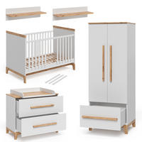 SADA PRO DĚTSKÝ POKOJ Malia Bílá/dub Sada 4 kusů - bílá/barva dubu, kompozitní dřevo (70/187/50cm) - VitaliSpa