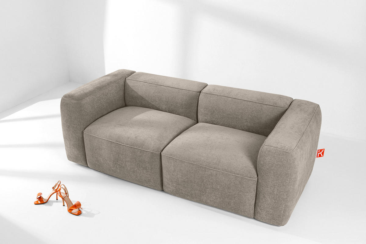 2-SITZER SOFA FUBBO, Beige - Beige, Holz/Holzwerkstoff (210/73/96cm) - KONSIMO®