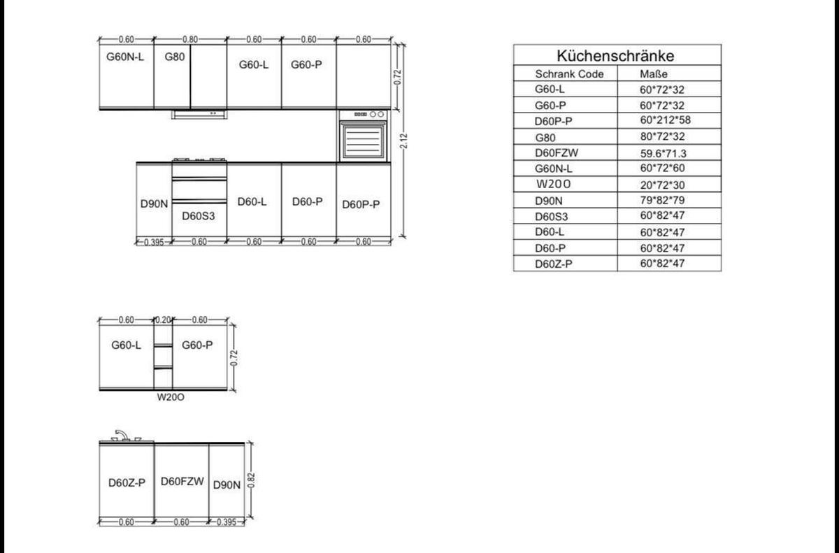 WINKELKÜCHE 320 cm x 200 cm - Aspen KA24-M320 - in Grau/Hochglanz - Grau, Holz (520/212/58cm)