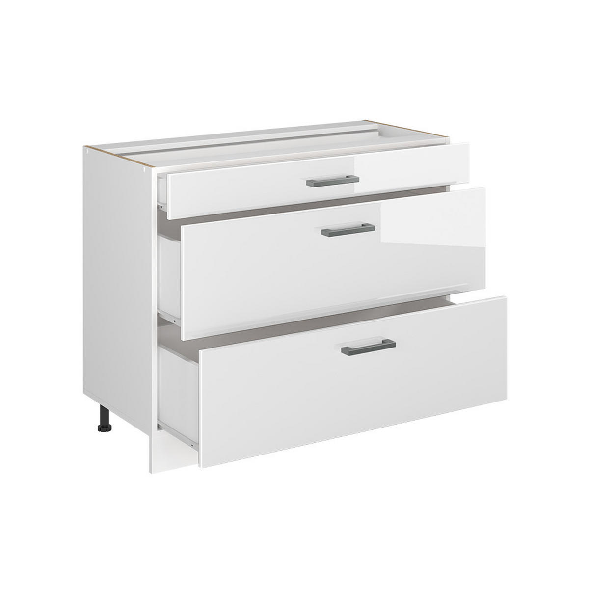 SPODNJA OMARICA ZA KUHINJO R-Line, Bela visok sijaj/Bela, 100 cm pracovní deska Mramor - bela/visoki sijaj, leseni material (100/81.6/60cm) - Vicco