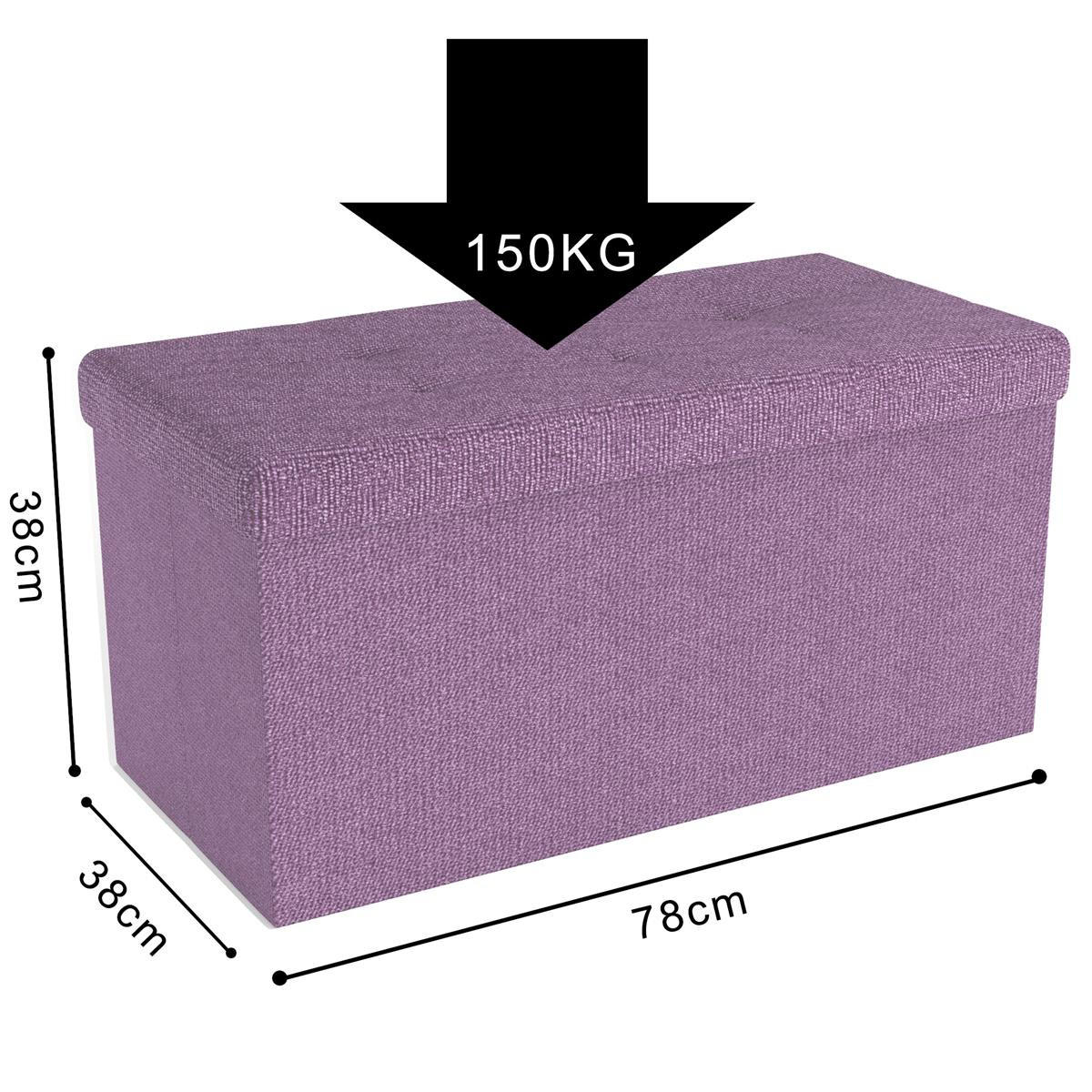 SITZTRUHE Faltbar 76/38/38 cm (Rosa) - Rosa, Textil (38/38/76cm) - Intirilife