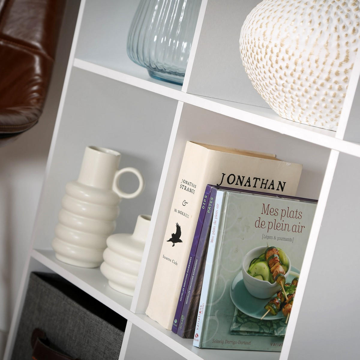 AUFBEWAHRUNGSREGAL mit 12 Fächern - L93 x H124 cm - Weiß, Holzwerkstoff (29.8/124.2/93.3cm) - Calicosy