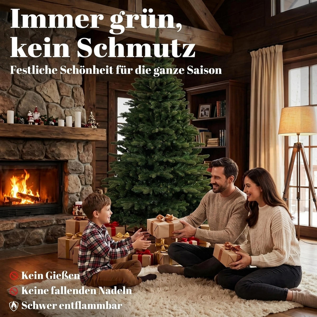 WEIHNACHTSBAUM PVC Stahl Grün - Grün, Kunststoff (180cm) - HOMCOM