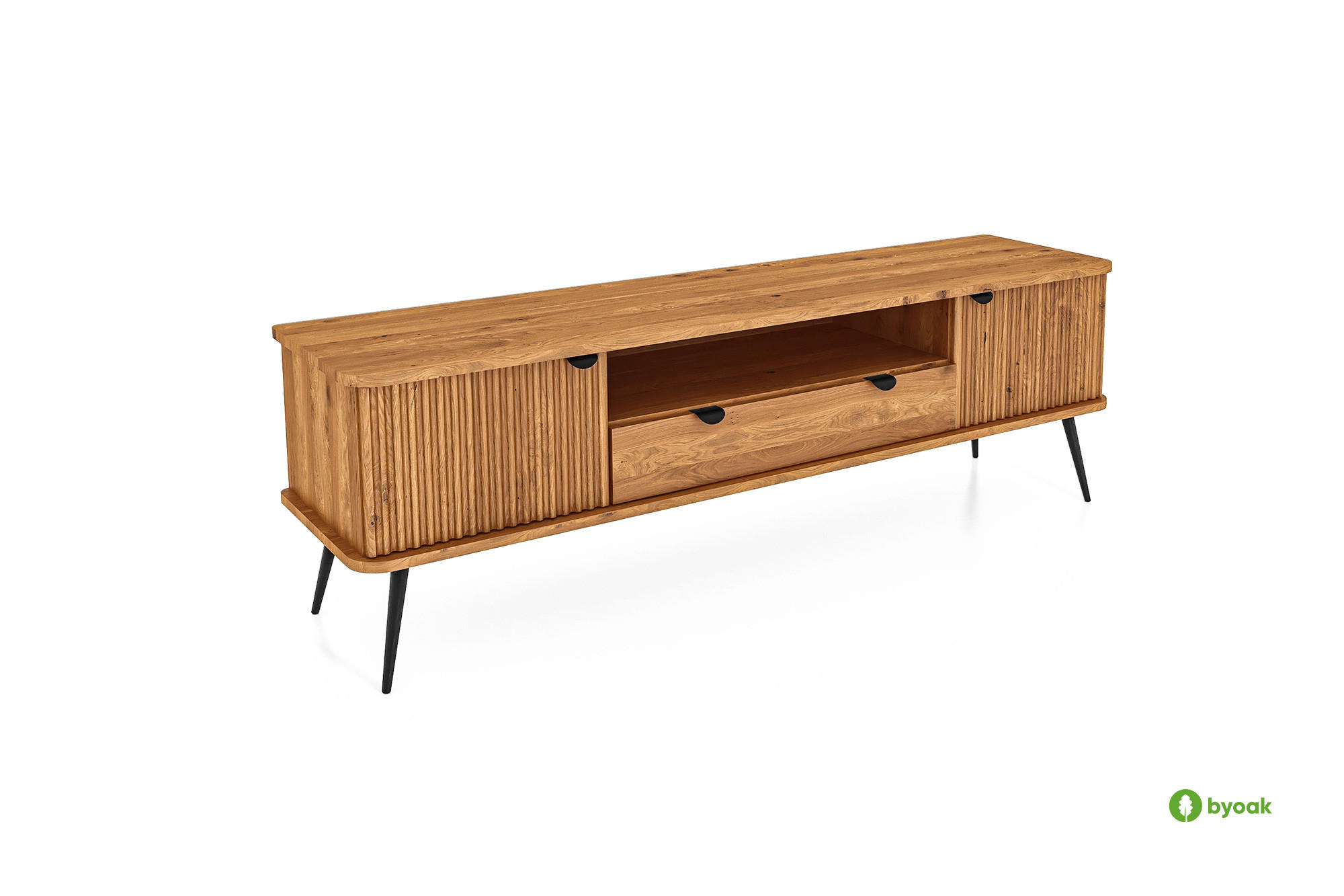 LOWBOARD LINA Wildeiche - Wildeiche, Holz (180/57/46cm) - byoak